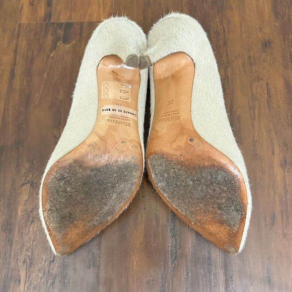 MAX MARA Pointed Toe Calf Hair Pump Stiletto Heels in Neutral - Picture 8 of 10